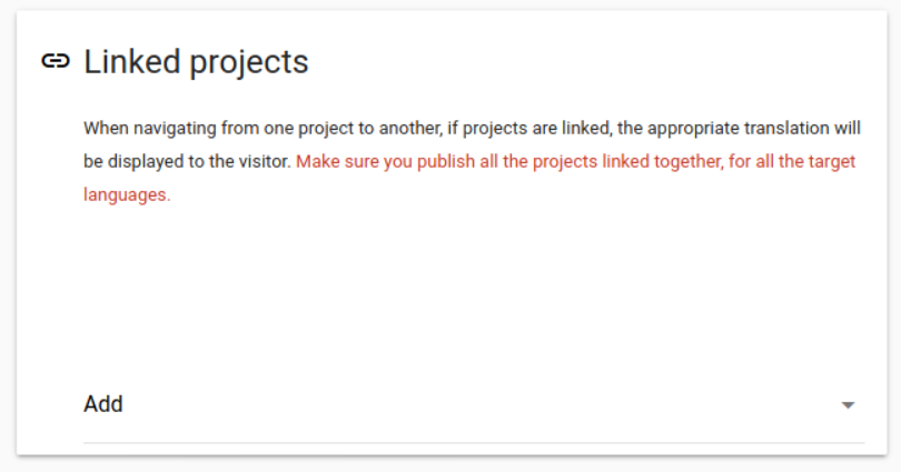 Linked projects