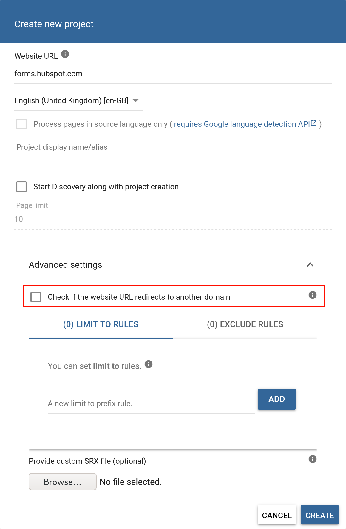 Disabling Redirect checks