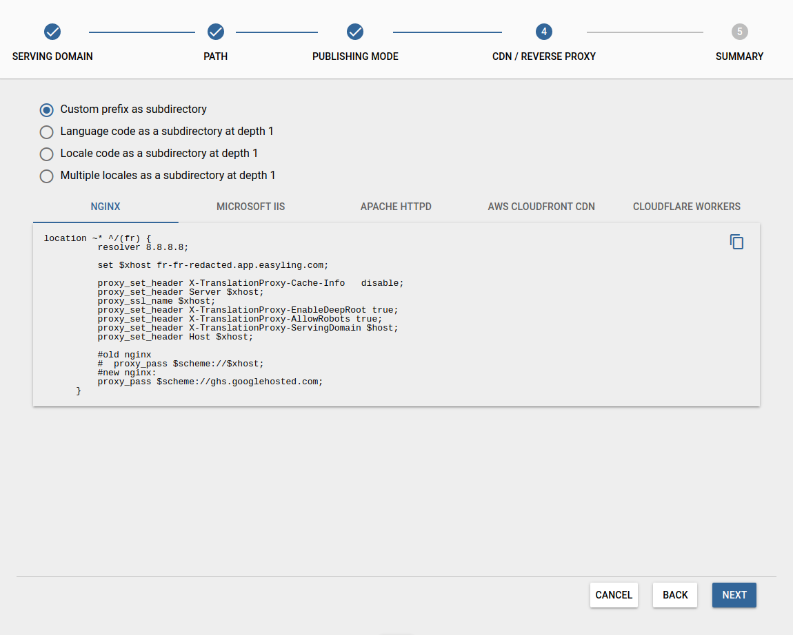 CDN / Reverse proxy options